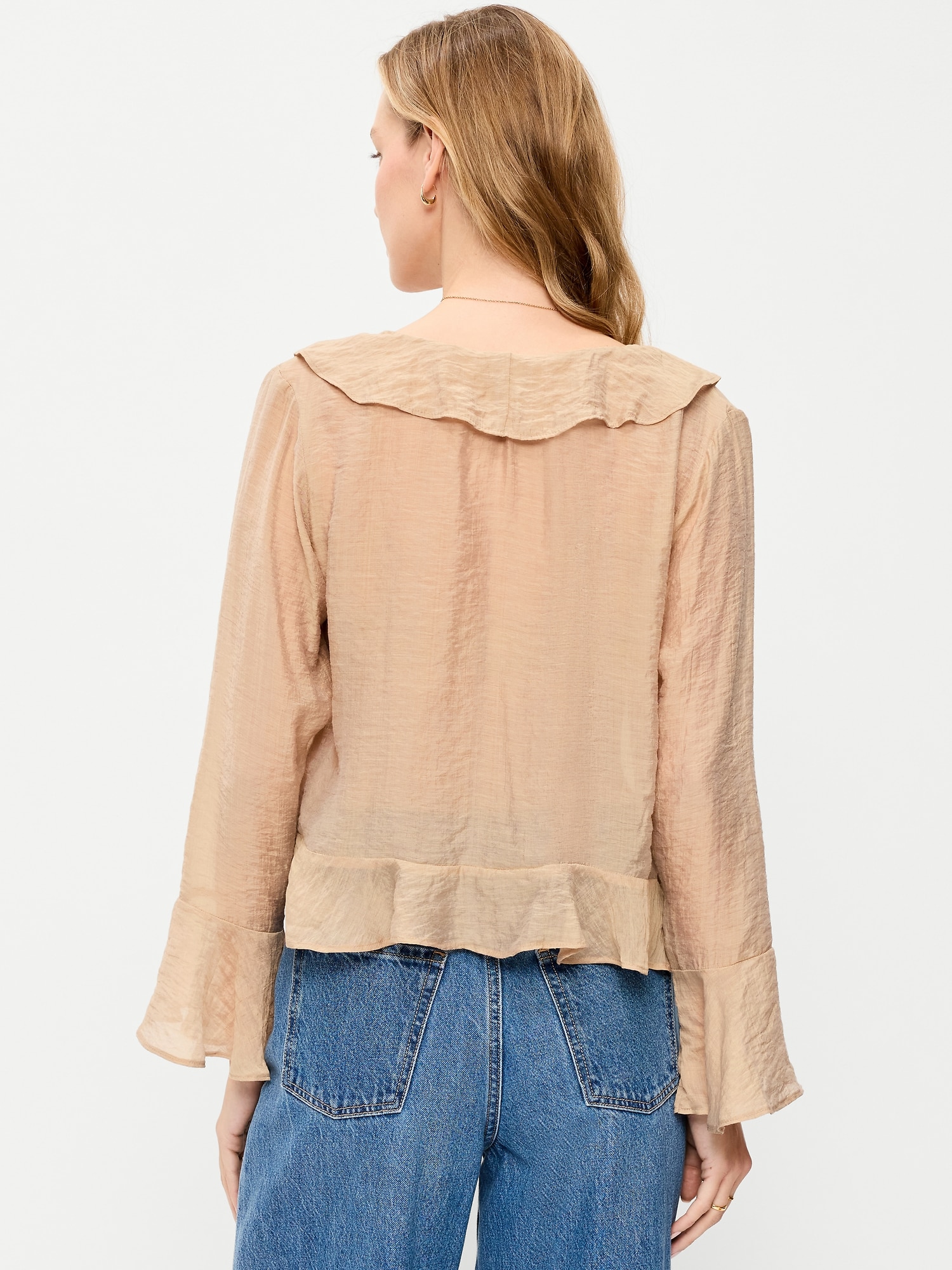 Bell-Sleeve Ruffle Top