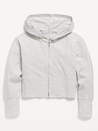 Image number 1 showing, Fitted Cropped 2-Way-Zip Hoodie for Girls