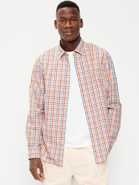 Classic Fit Everyday Plaid Poplin Shirt