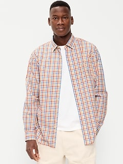 Classic Fit Everyday Plaid Poplin Shirt