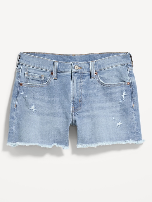 Image number 1 showing, Curvy High-Waisted OG Jean Cut-Off Shorts -- 4-inch inseam