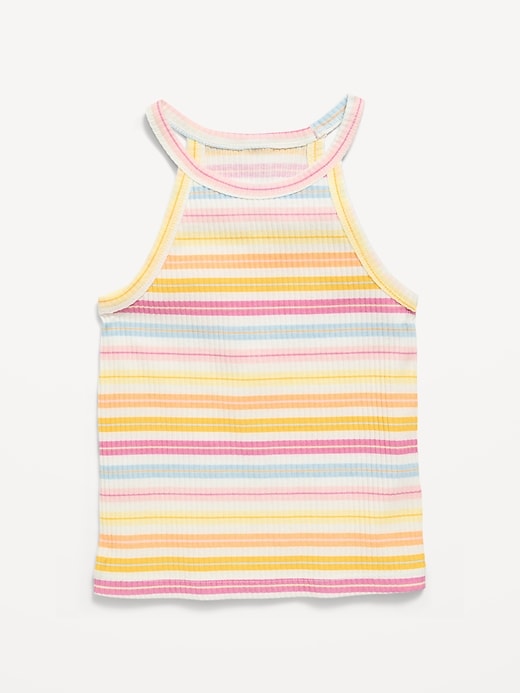 Image number 1 showing, Fitted Ribbed Logo-Graphic Halter Tank Top for Toddler Girls