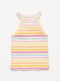 Image number 1 showing, Fitted Ribbed Logo-Graphic Halter Tank Top for Toddler Girls