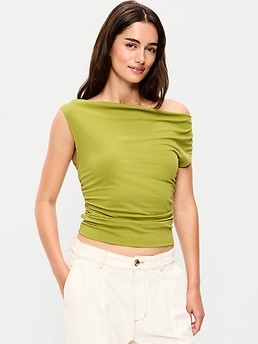 Slit-Neck Ruched Top - image 3