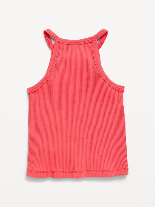 Image number 2 showing, Fitted Ribbed Logo-Graphic Halter Tank Top for Toddler Girls