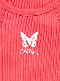 Image number 3 showing, Fitted Ribbed Logo-Graphic Halter Tank Top for Toddler Girls