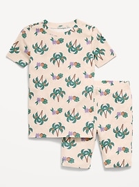 Image number 1 showing, Gender-Neutral Snug-Fit Graphic Pajama Set for Kids