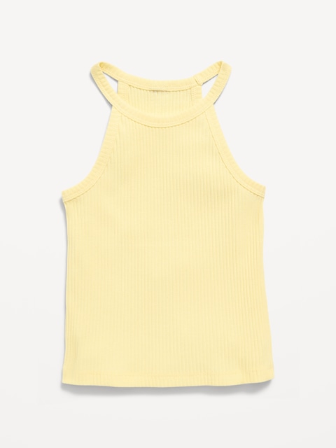 Fitted Ribbed Halter Tank Top for Toddler Girls
