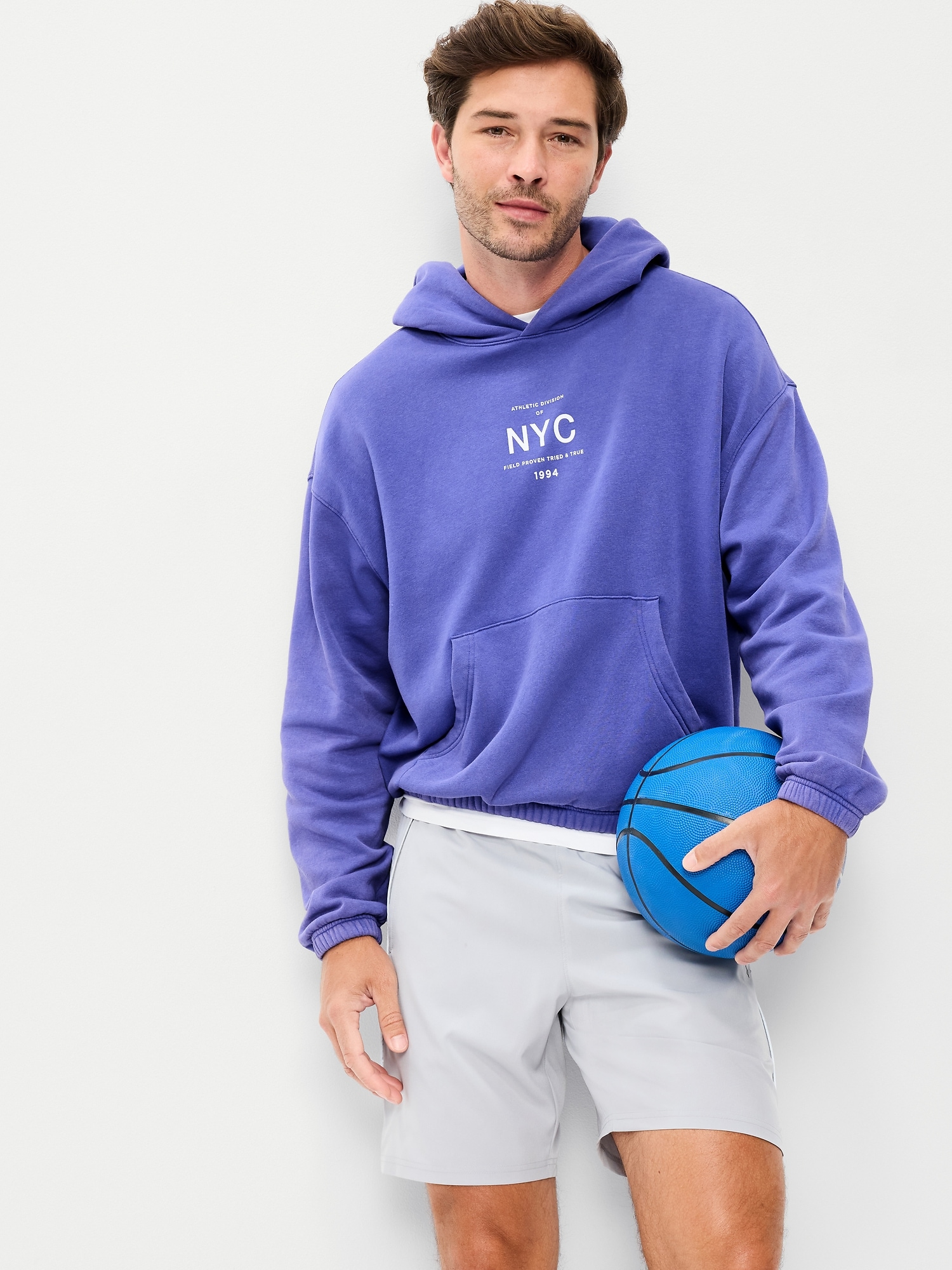 Oversized Washed Cropped Hoodie