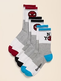 Image number 1 showing, Old Navy x Marvel Spider-Man Gender-Neutral Tube Socks 3-Pack for Kids