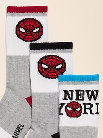Image number 2 showing, Old Navy x Marvel Spider-Man Gender-Neutral Tube Socks 3-Pack for Kids