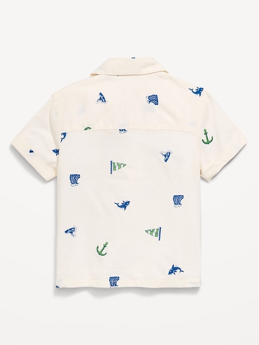 Image number 2 showing, Printed Crinkle Pocket Shirt for Toddler Boys