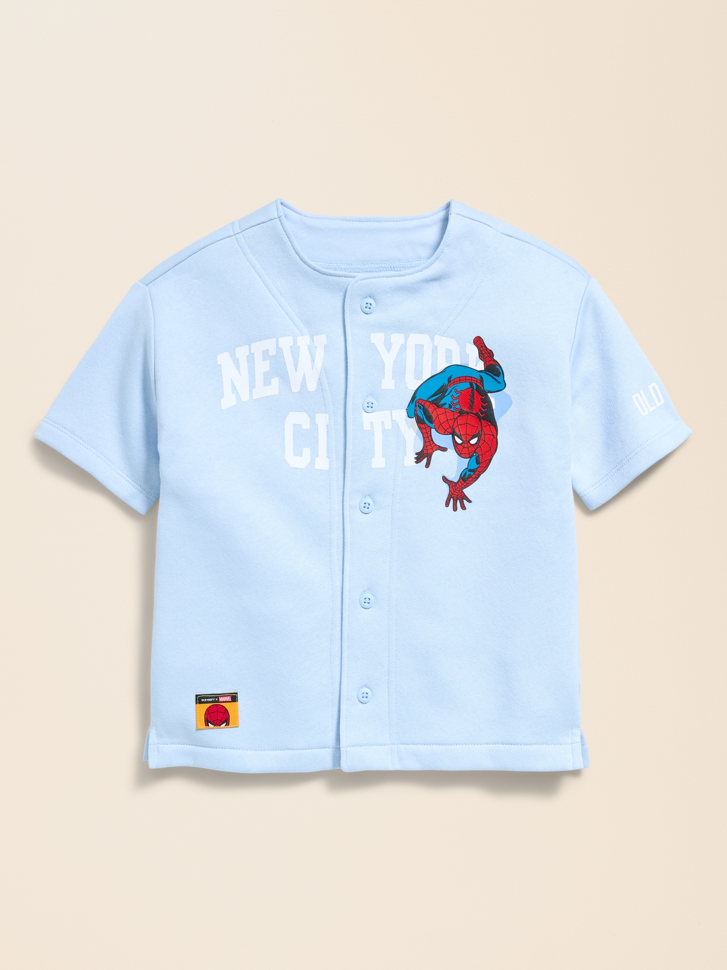 Old Navy x Marvel Spider-Man Fleece Graphic Baseball Shirt for Toddler Boys