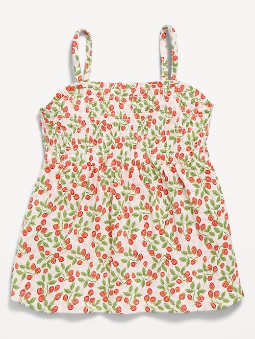 Image number 1 showing, Printed Sleeveless Textured Smocked Top for Girls