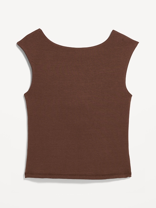 Image number 4 showing, Cap-Sleeve Tie-Back Top