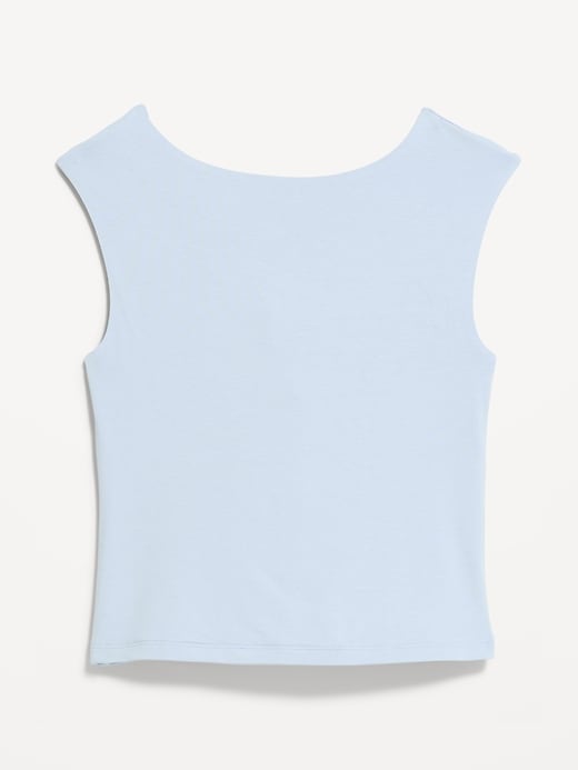 Image number 3 showing, Cap-Sleeve Tie-Back Top