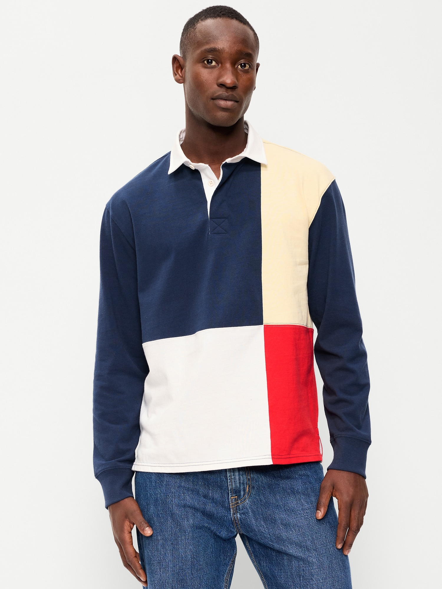 Color-Block Rugby Polo