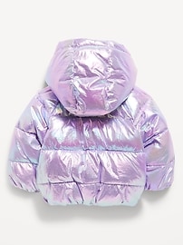 Image number 3 showing, Shiny Puffer Jacket for Toddler Girls