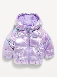Image number 2 showing, Shiny Puffer Jacket for Toddler Girls