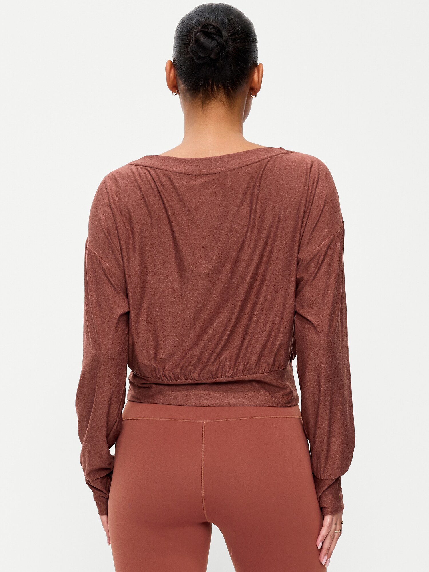 Женский топ Old Navy CloudMotion Boatneck Top, цвет: Тёмно-бордовый — фото 2