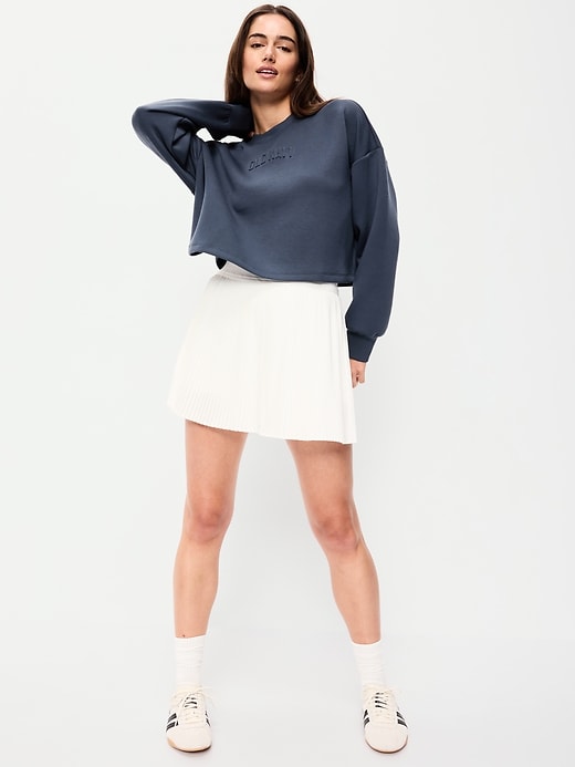 Image number 3 showing, Bounce Fleece Crew-Neck Cropped Top