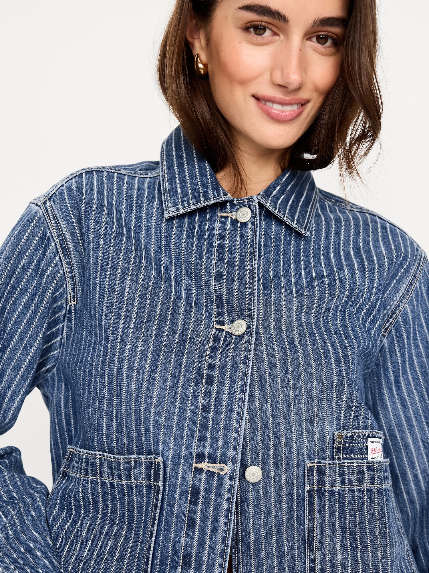 Cropped Jean Chore Jacket