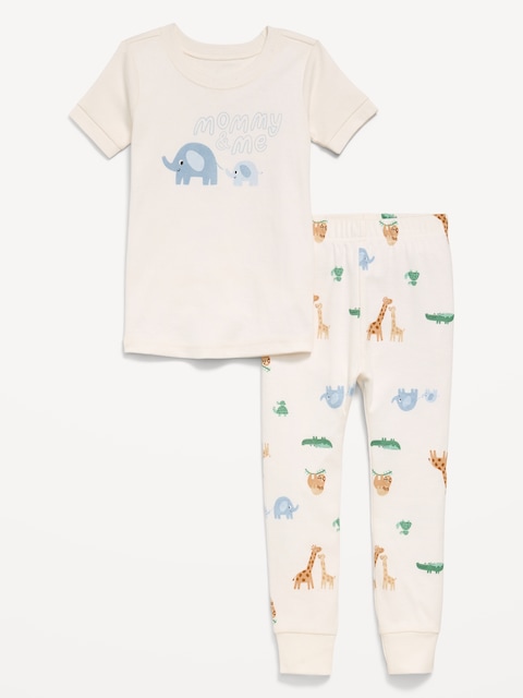 Printed Snug-Fit Pajama Set for Toddler & Baby