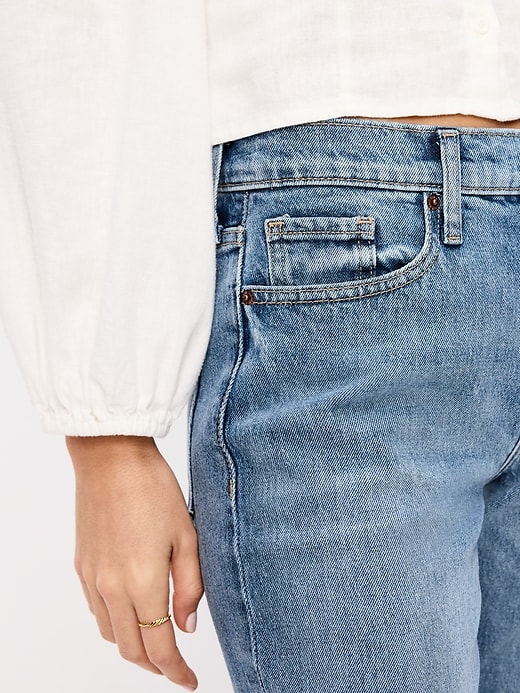 Image number 4 showing, Mid-Rise Loose Boot-Cut Jeans