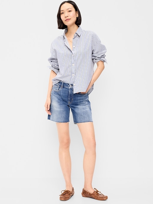 Image number 1 showing, High-Waisted OG Jean Cut-Off Shorts -- 7-inch inseam