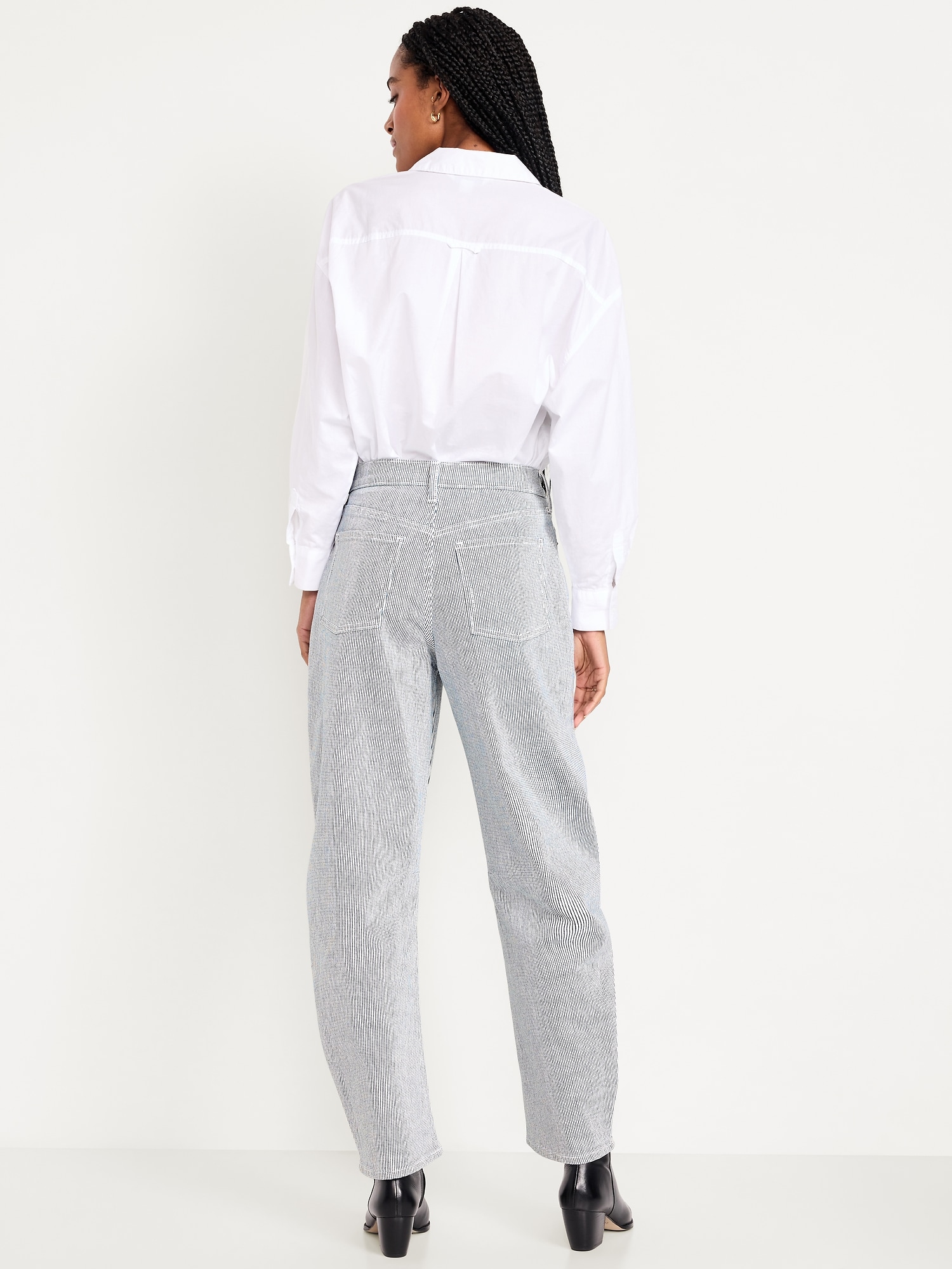 High-Waisted Baggy Barrel Jeans