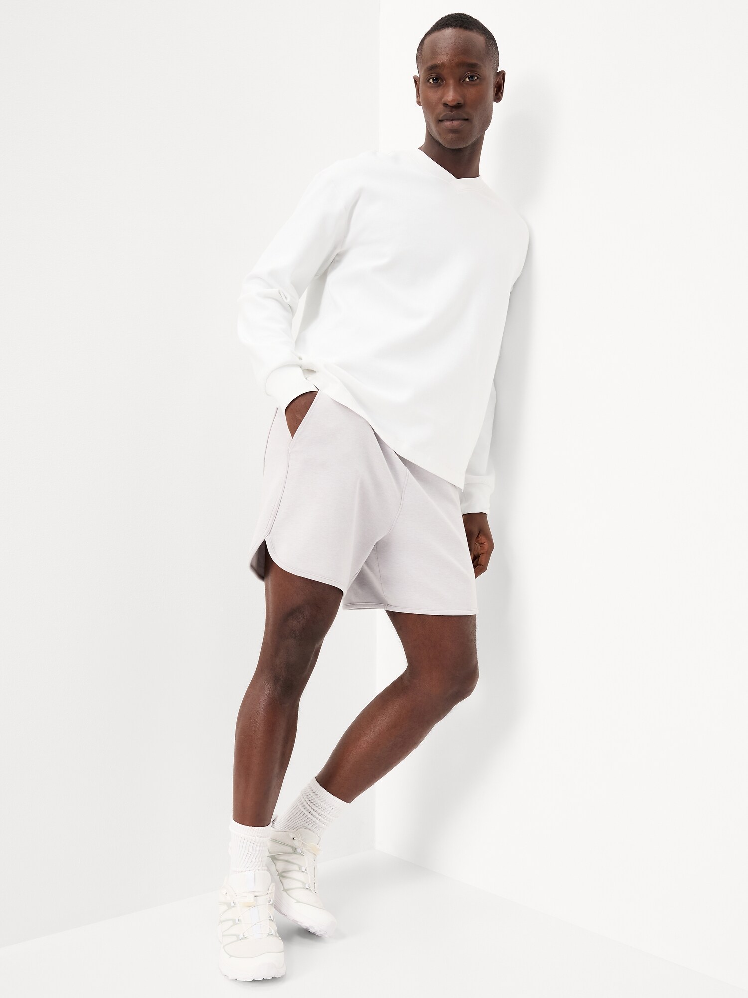 Мужская толстовка Old Navy Dynamic Fleece V-Neck, цвет: Белый — фото 3
