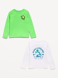 Image number 2 showing, Long-Sleeve Graphic Rashguard Swim Top 2-Pack for Toddler Boys