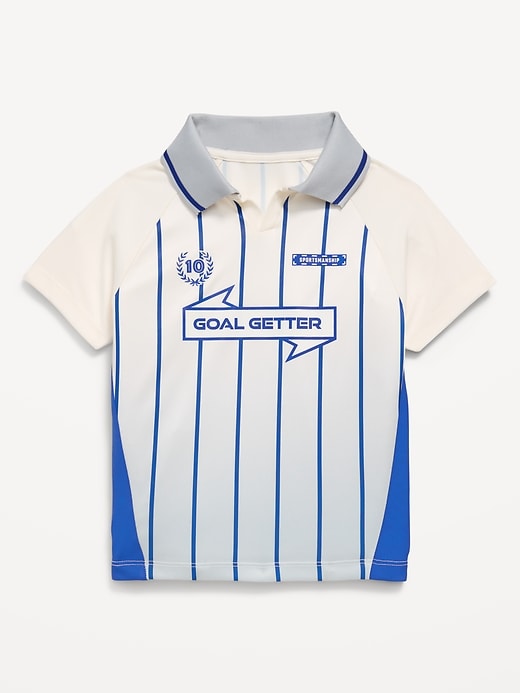Image number 1 showing, Oversized Collared Graphic Performance Top for Toddler Boys