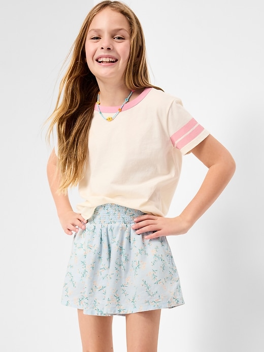 Image number 3 showing, Printed Smocked-Waist Linen-Blend Shorts for Girls