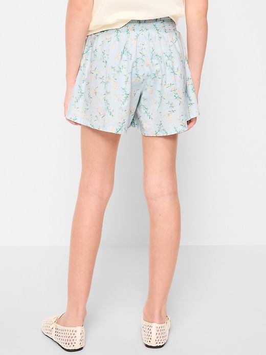 Image number 2 showing, Printed Smocked-Waist Linen-Blend Shorts for Girls