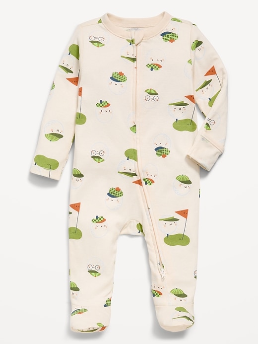 Image number 1 showing, 2-Way-Zip Sleep & Play Footed One-Piece for Baby