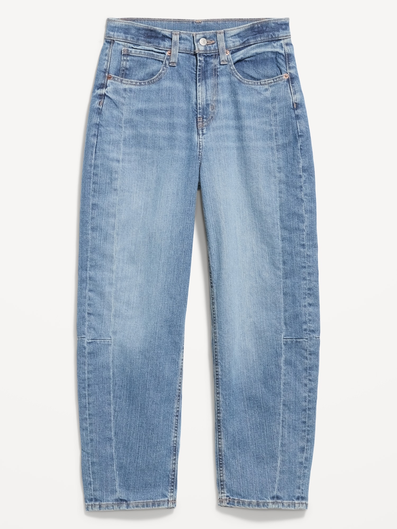 High-Waisted Barrel Ankle Jeans