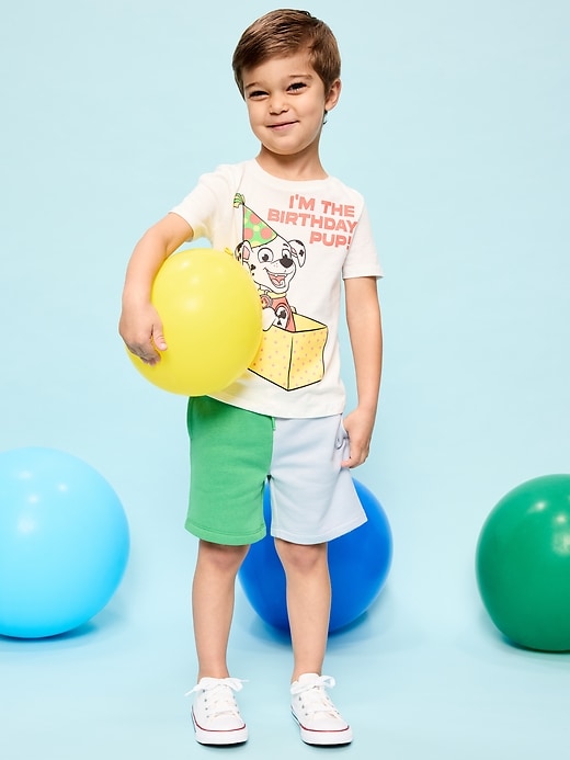 Image number 1 showing, Color-Block Fleece Shorts for Toddler Boys