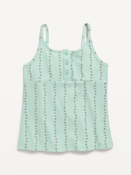 Image number 2 showing, Fitted Printed Henley Tank Top for Girls