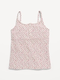 Image number 2 showing, Fitted Printed Henley Tank Top for Girls