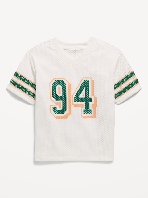 Oversized Mesh Graphic Football T-Shirt for Toddler Boys