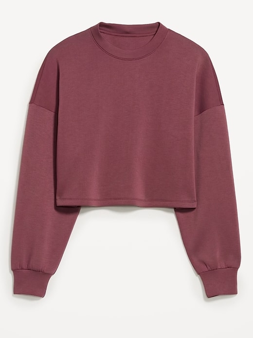 Image number 2 showing, Bounce Fleece Crew-Neck Cropped Top