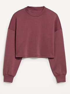 Bounce Fleece Crew-Neck Cropped Top