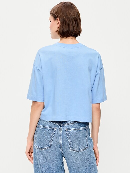 Image number 2 showing, Vintage Crew-Neck Oversized Crop T-Shirt
