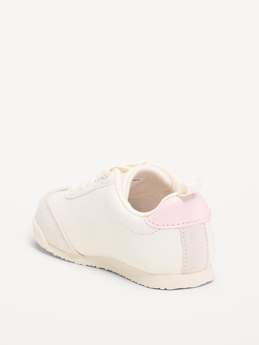 Image number 3 showing, Faux-Leather Lace-Up Sneakers for Toddler Girls