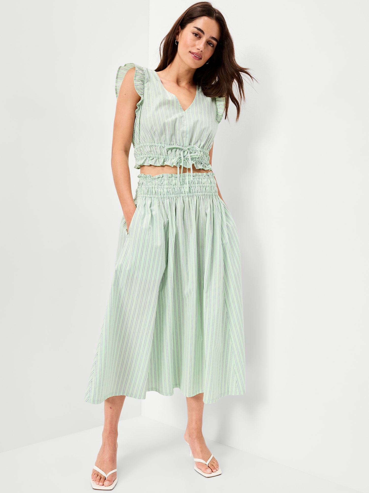 Flutter-Sleeve Poplin Top