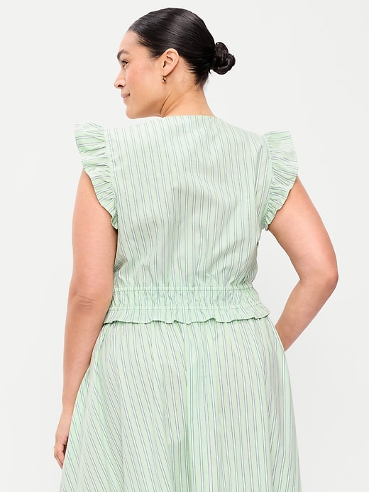 Image number 8 showing, Flutter-Sleeve Poplin Top