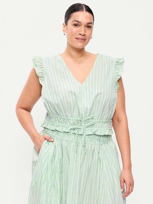 Image number 7 showing, Flutter-Sleeve Poplin Top