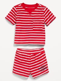 Image number 2 showing, Short-Sleeve Terry Pocket Top and Shorts Set for Baby