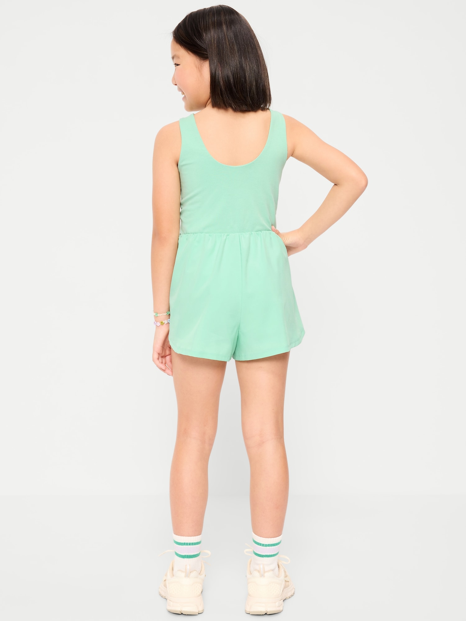 PowerChill Sleeveless Ruffle-Trim Romper for Girls
